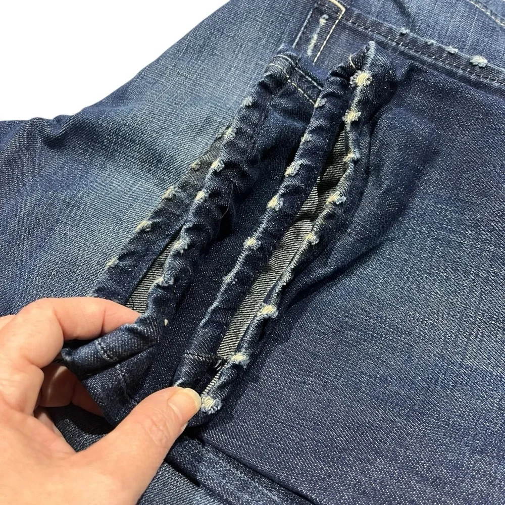 Jack & Jones Nick Jeans 38 x 27 Regular Fit Distressed Straight Leg Button Fly
